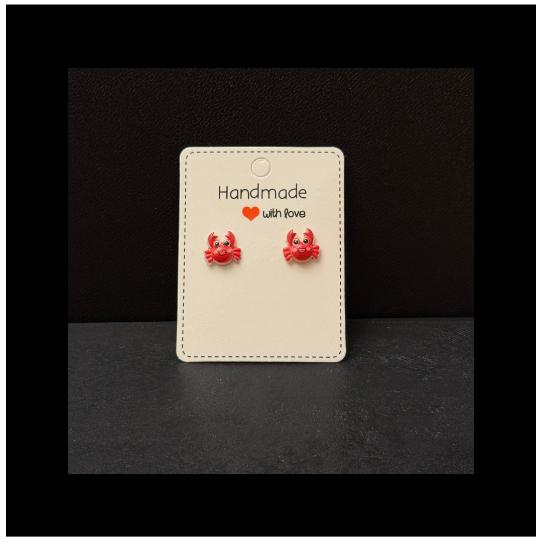 Whimsical Crab Stud Earrings
