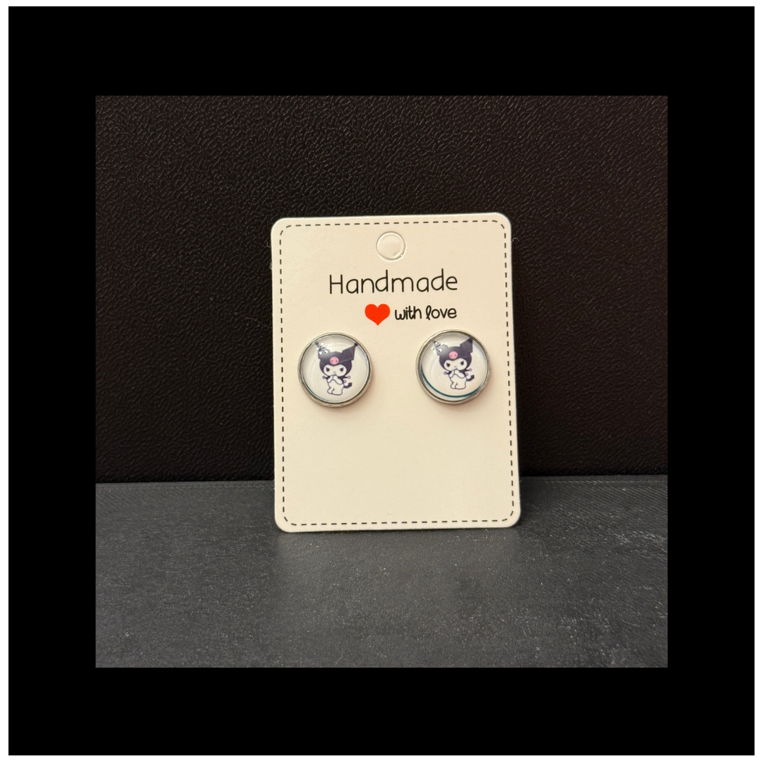 Kuromi Hypoallergenic Stud Earrings