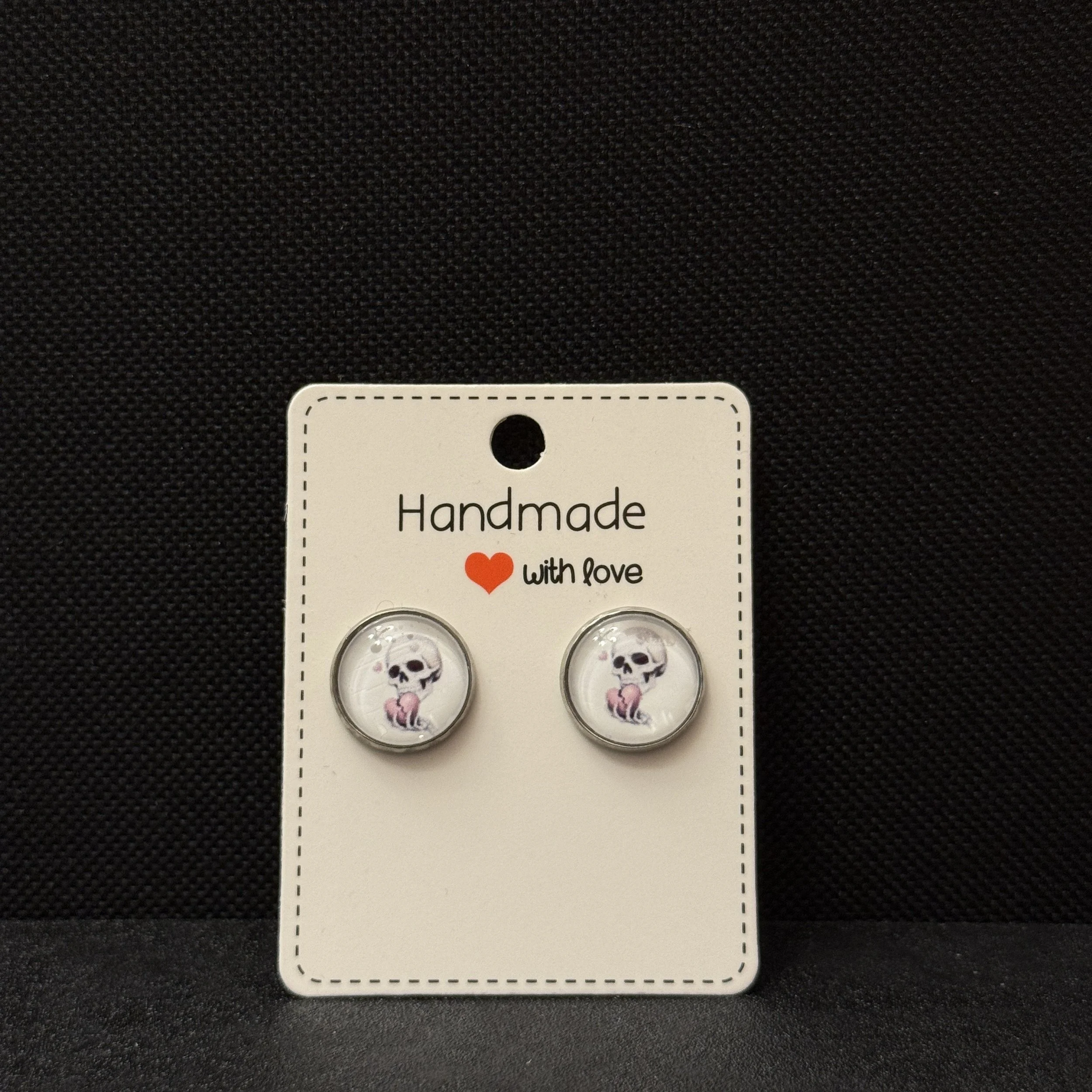 Skull & Heart Stud Earrings