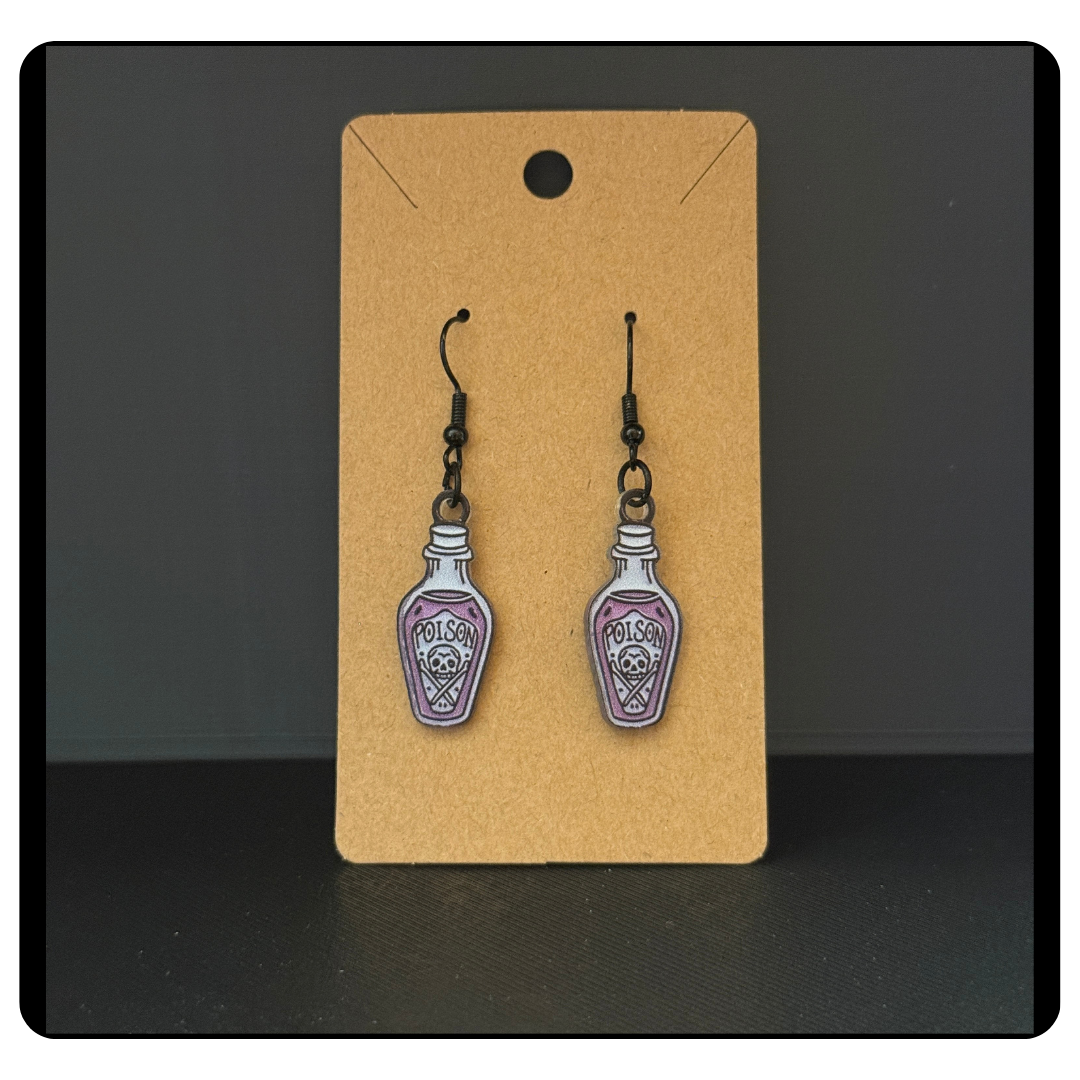 Mystical Potion Bottle Dangle Earrings