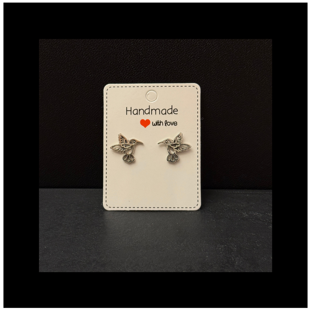 Whimsical Hummingbird Hypoallergenic Stud Earrings