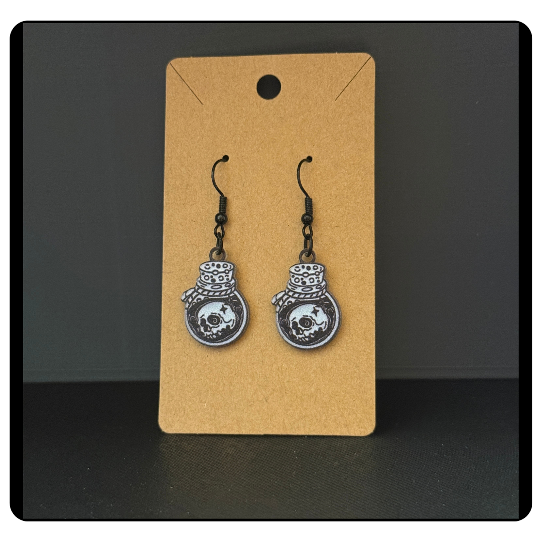 Mystical Potion Bottle Dangle Earrings