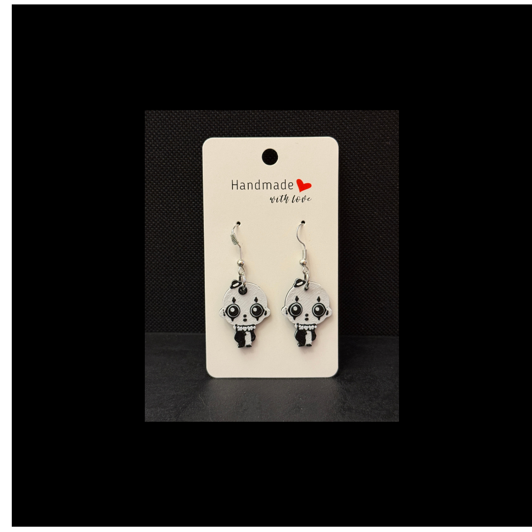 3D-Printed Art the Clown-Inspired Horror Dangle Earrings