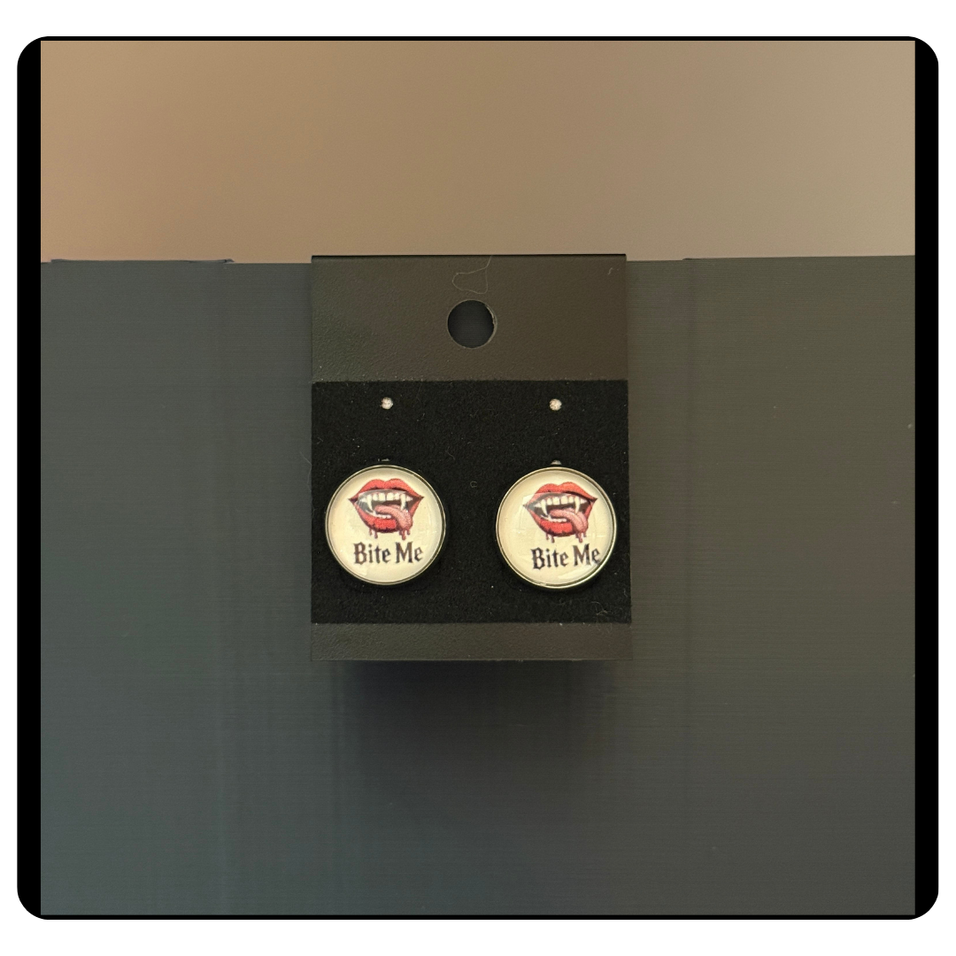 Cheeky 'Bite Me' Stud Earrings