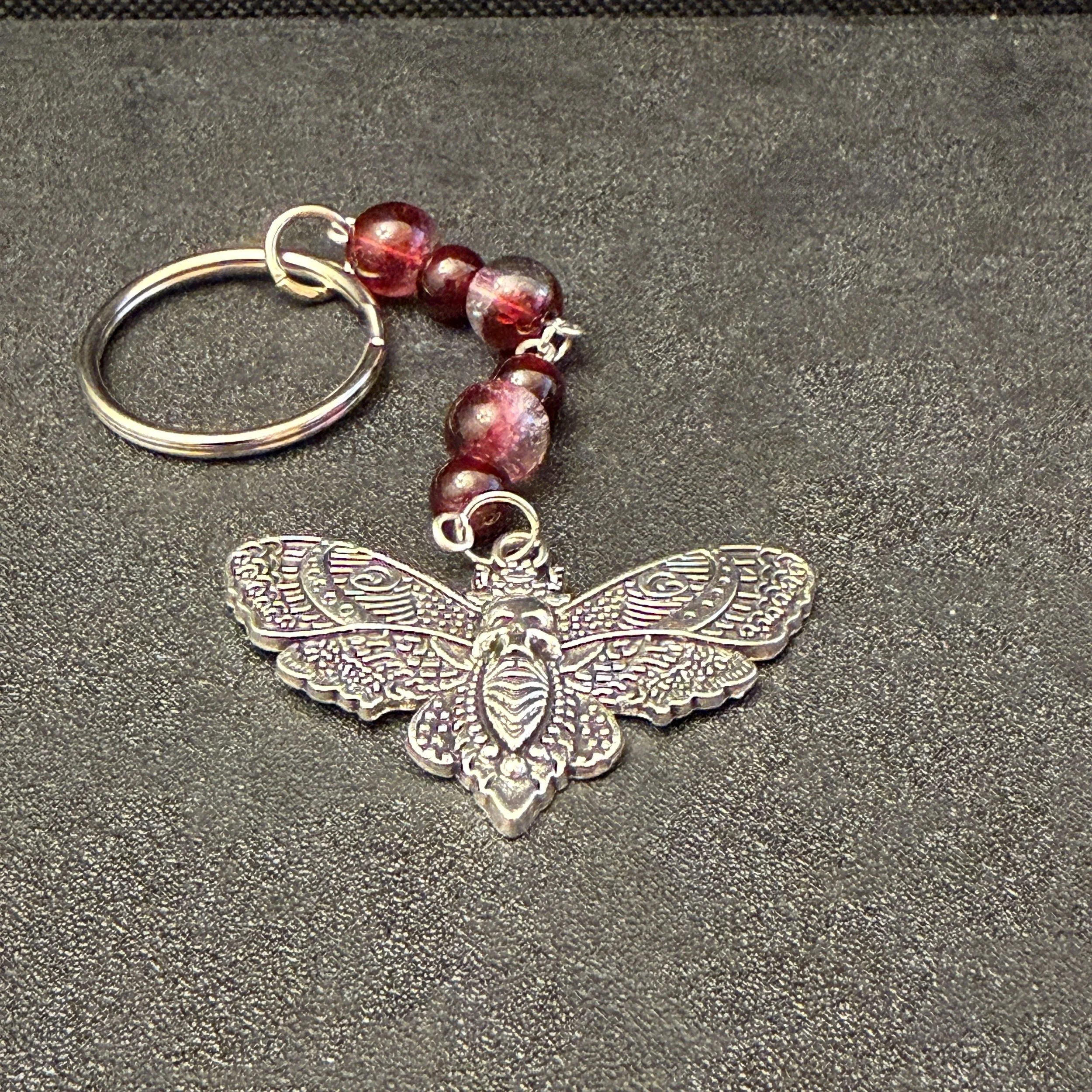 Mystical Death Moth Beaded Keychain