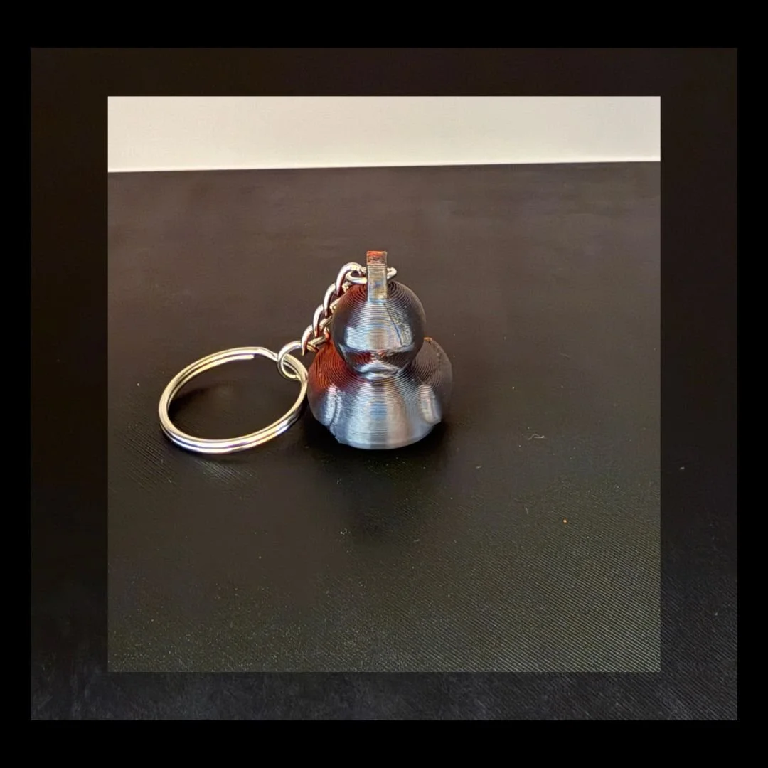 Sleek Metallic Duck Keychain