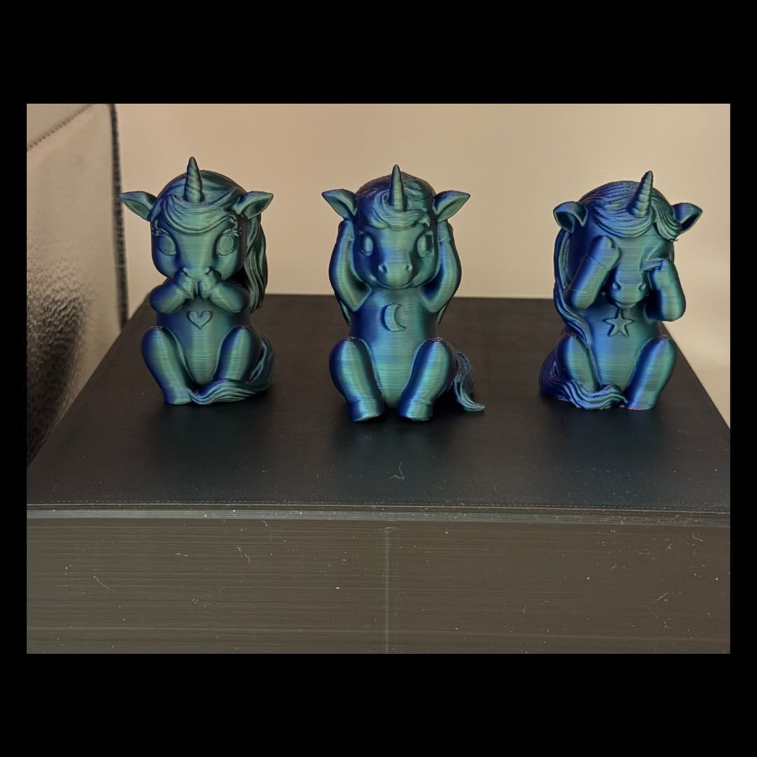 Mystical Iridescent Unicorn Trio