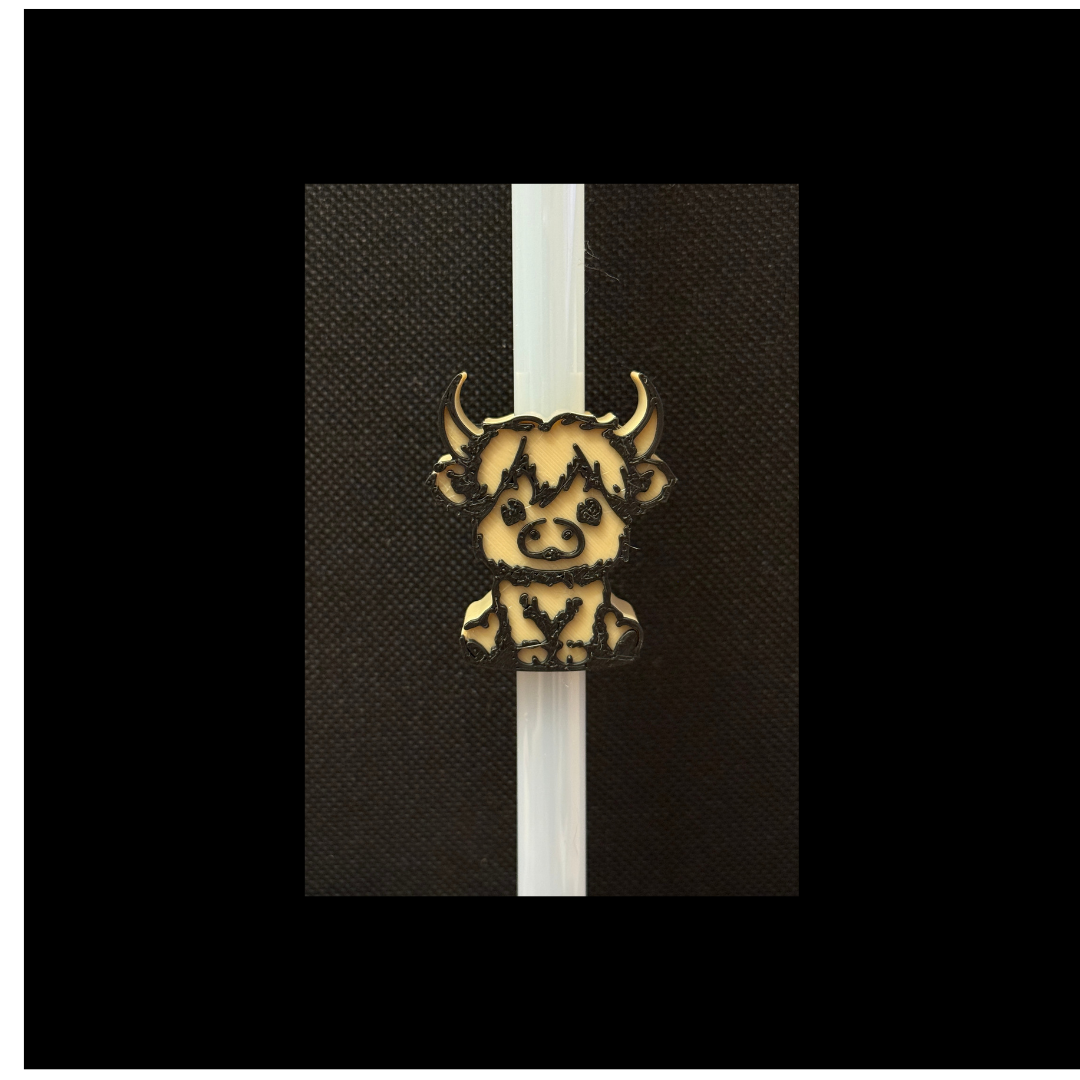 Highland Cow Straw Buddy