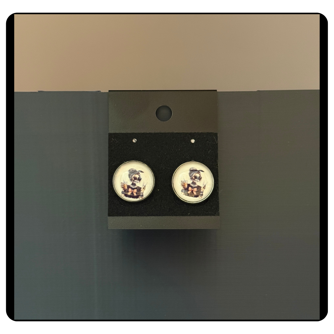 'But First Coffee' Skeleton Stud Earrings