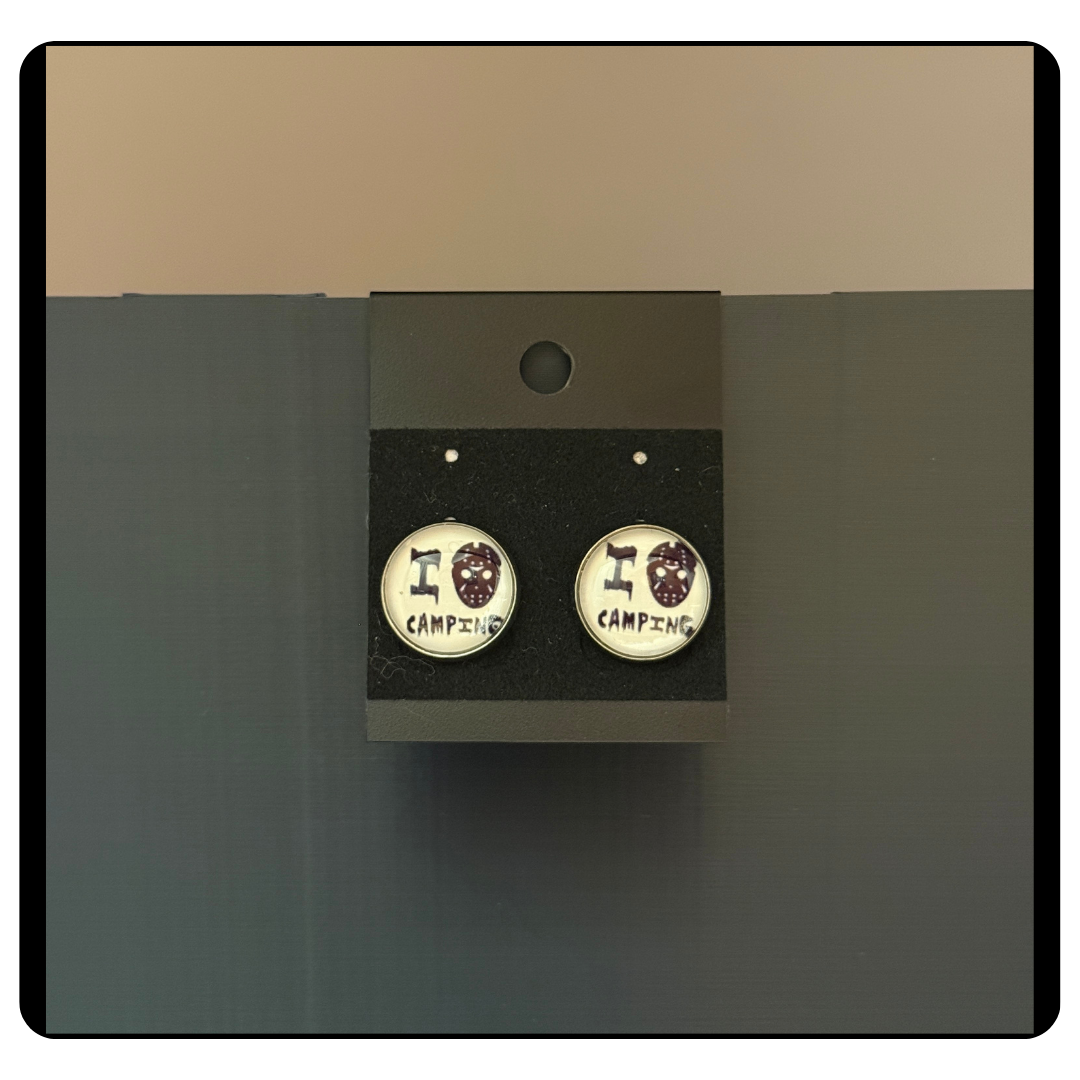 Friday the 13th I Love Camping Stud Earrings