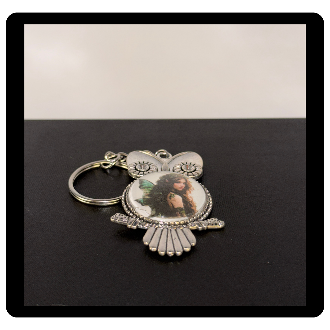 Enchanted Owl and Fairy Keychain