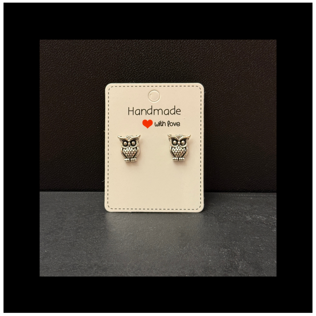 Boho Owl Hypoallergenic Stud Earrings