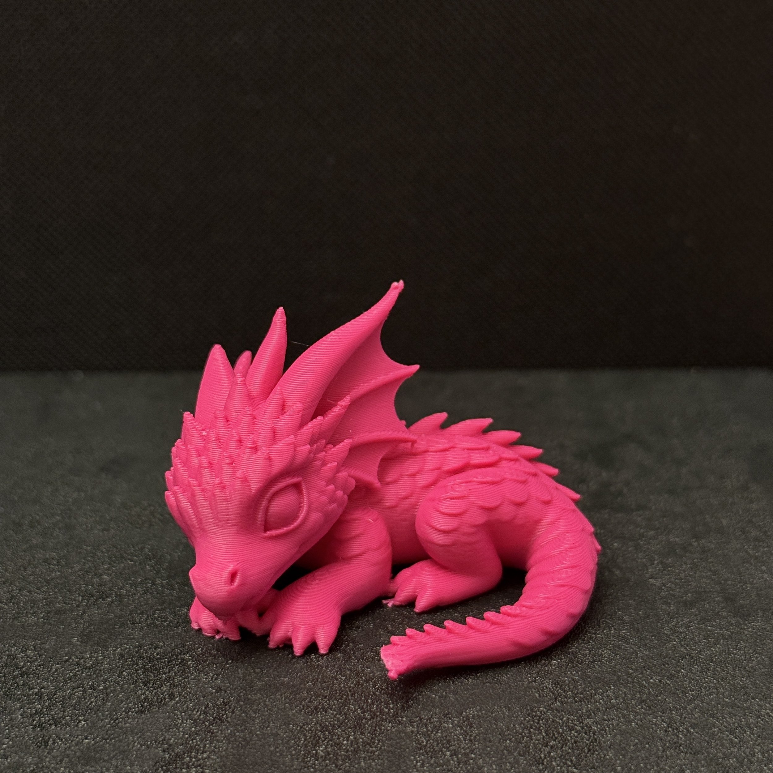 Mystical Magenta 3D-Printed Dragon