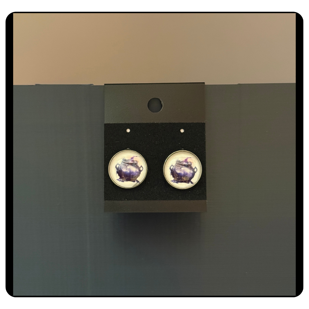 Mystical Cauldron Cabochon Earrings
