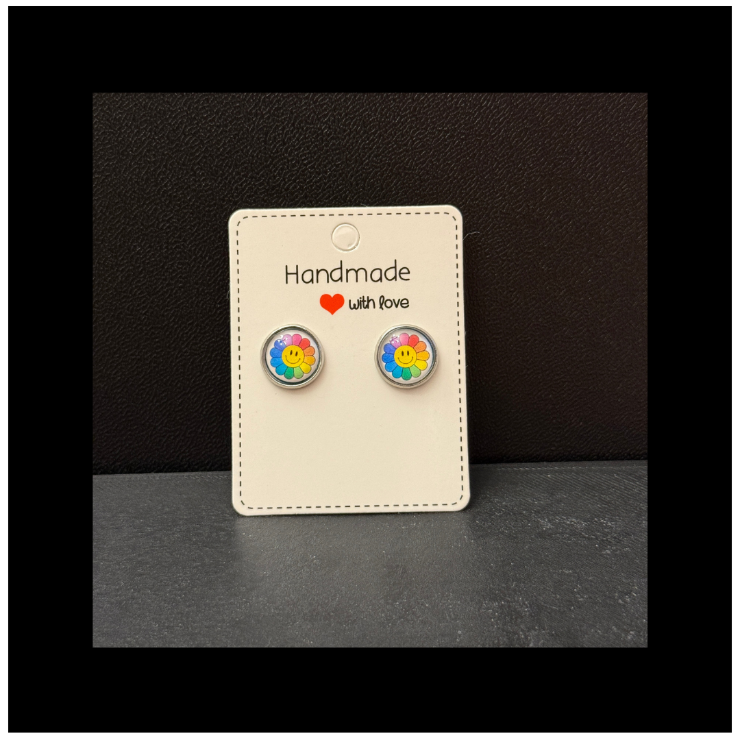 Rainbow Bloom Hypoallergenic Stud Earrings