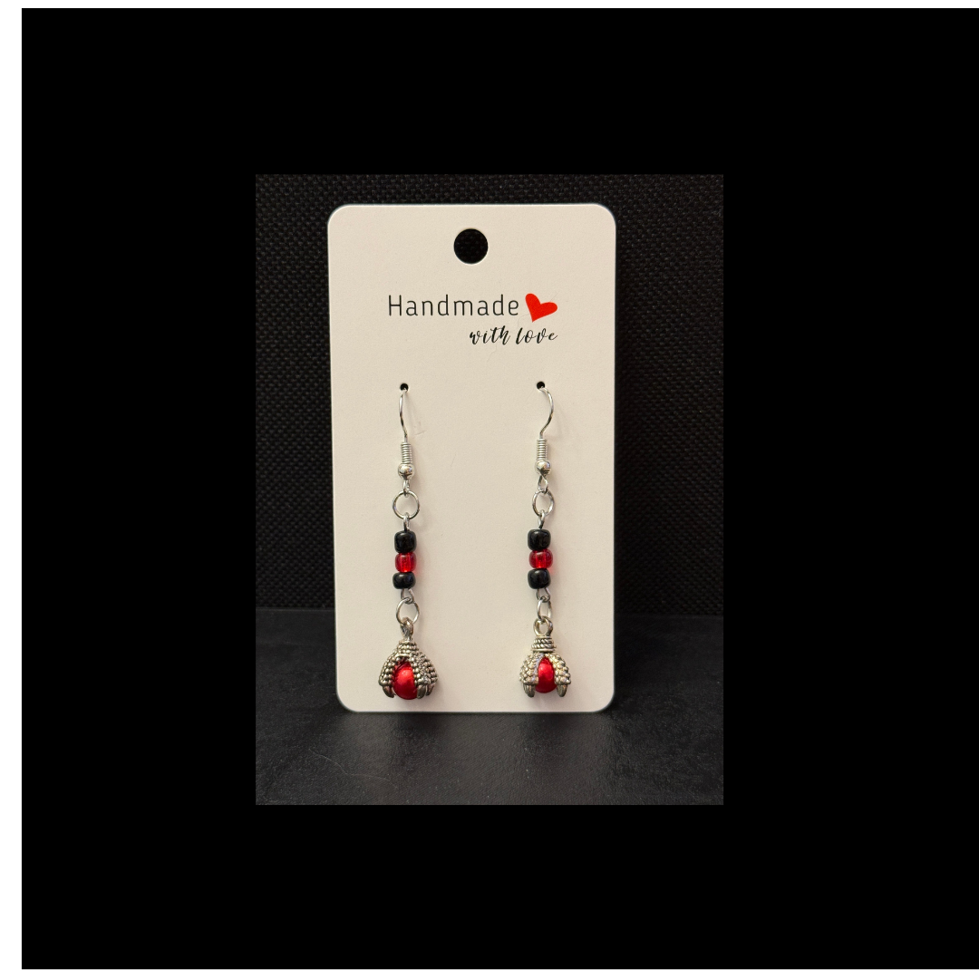 Mystical Beaded Dragon Claw Dangle Earrings