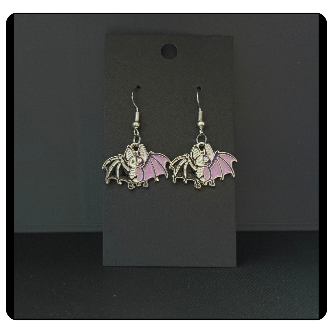 Mystical Bat Charm Dangle Earrings