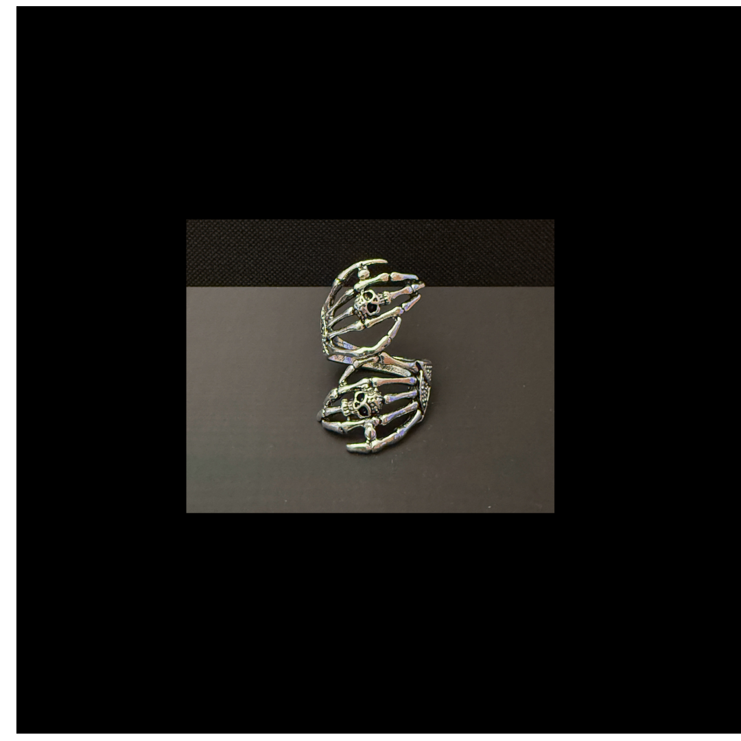 Double Skeletal Hands Silver Tone Ring