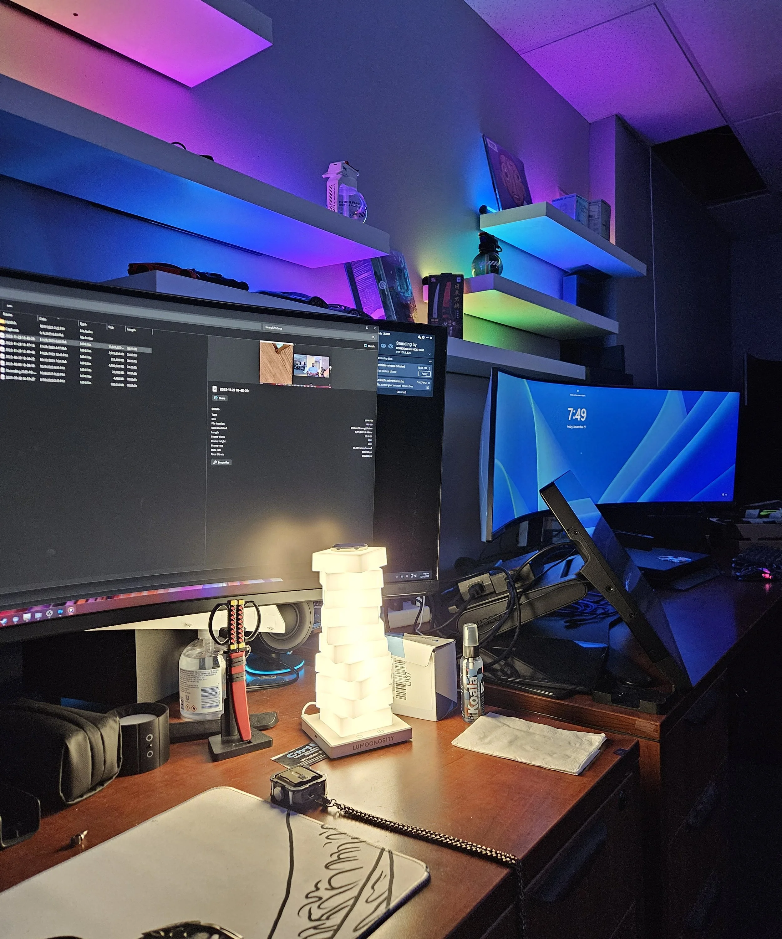 Studio lighting setup with Nanoleaf hex panels