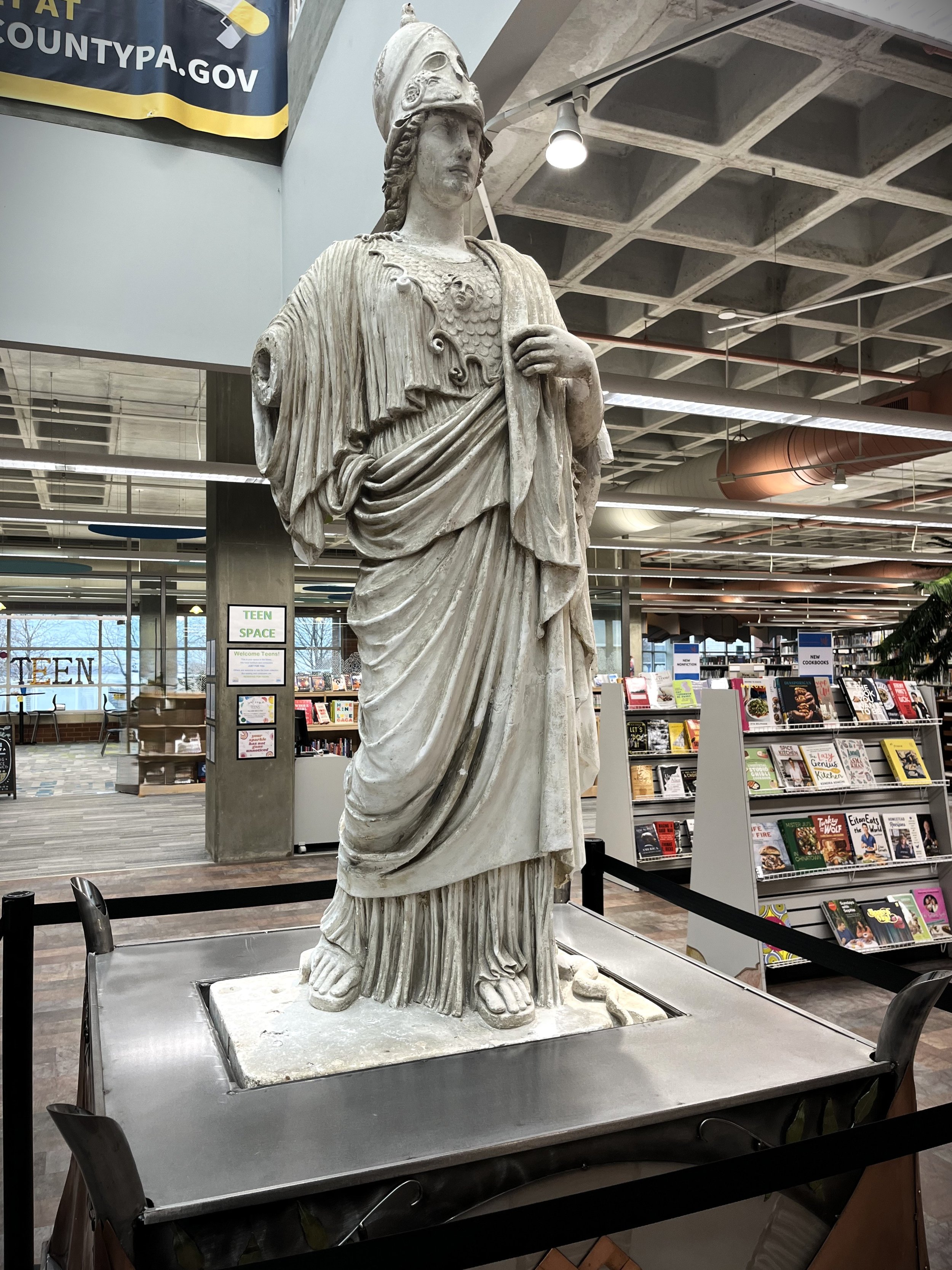 Minerva Statue, Blasco Library