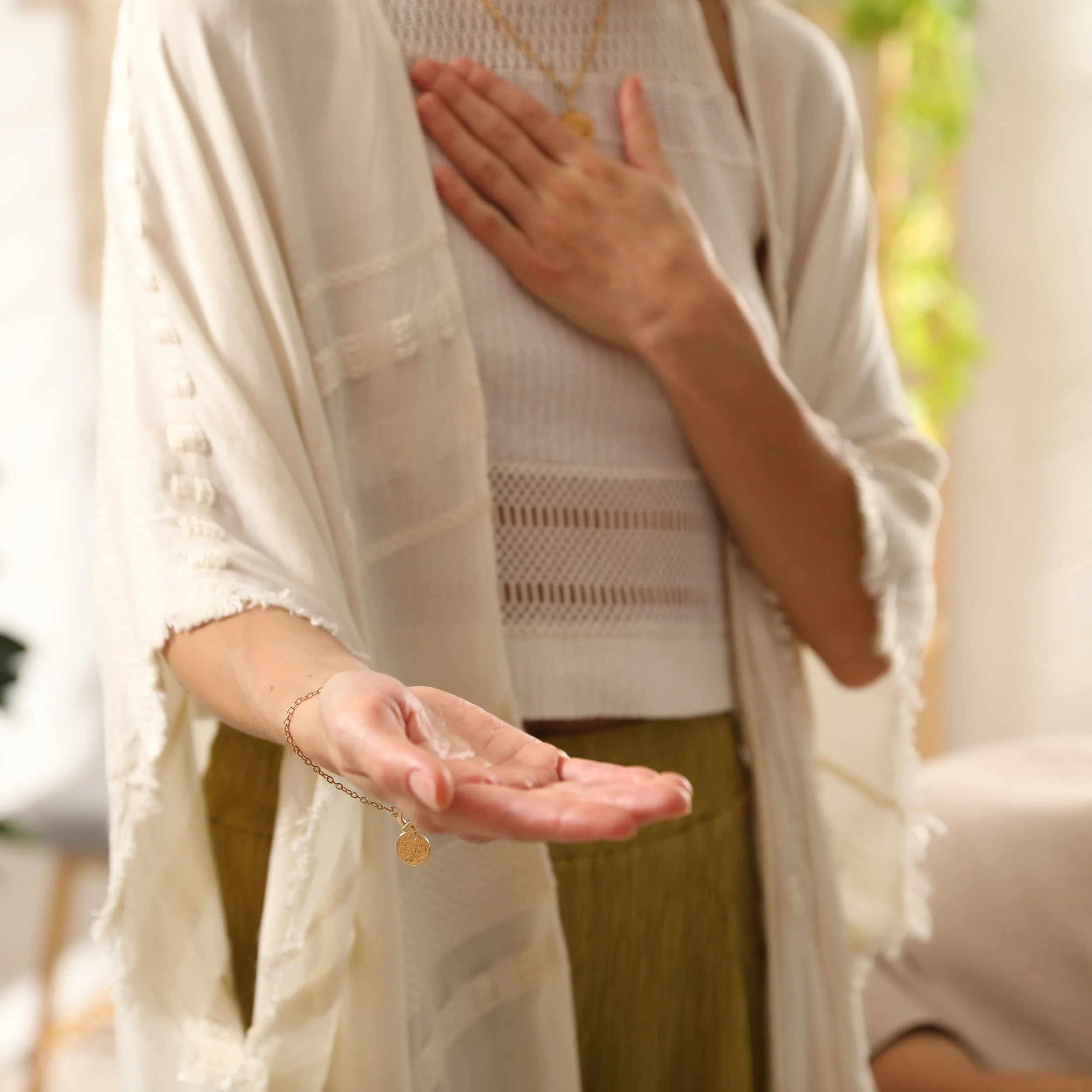 Psychic with hands outward practicing Distance Reiki & Remote Energy Healing Sessions.