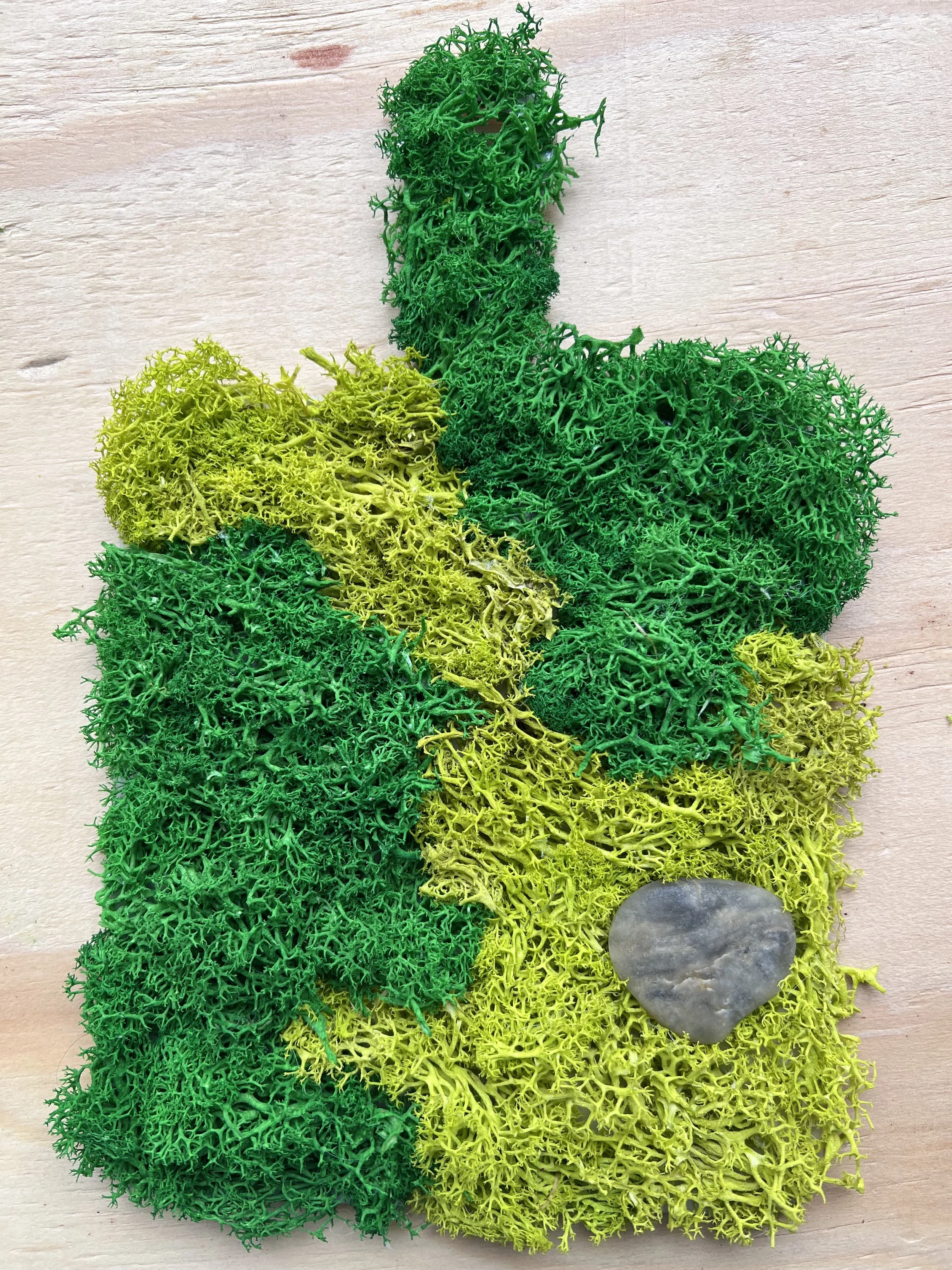 Moss Wall Art on Wooden Paddle - Summer Stone