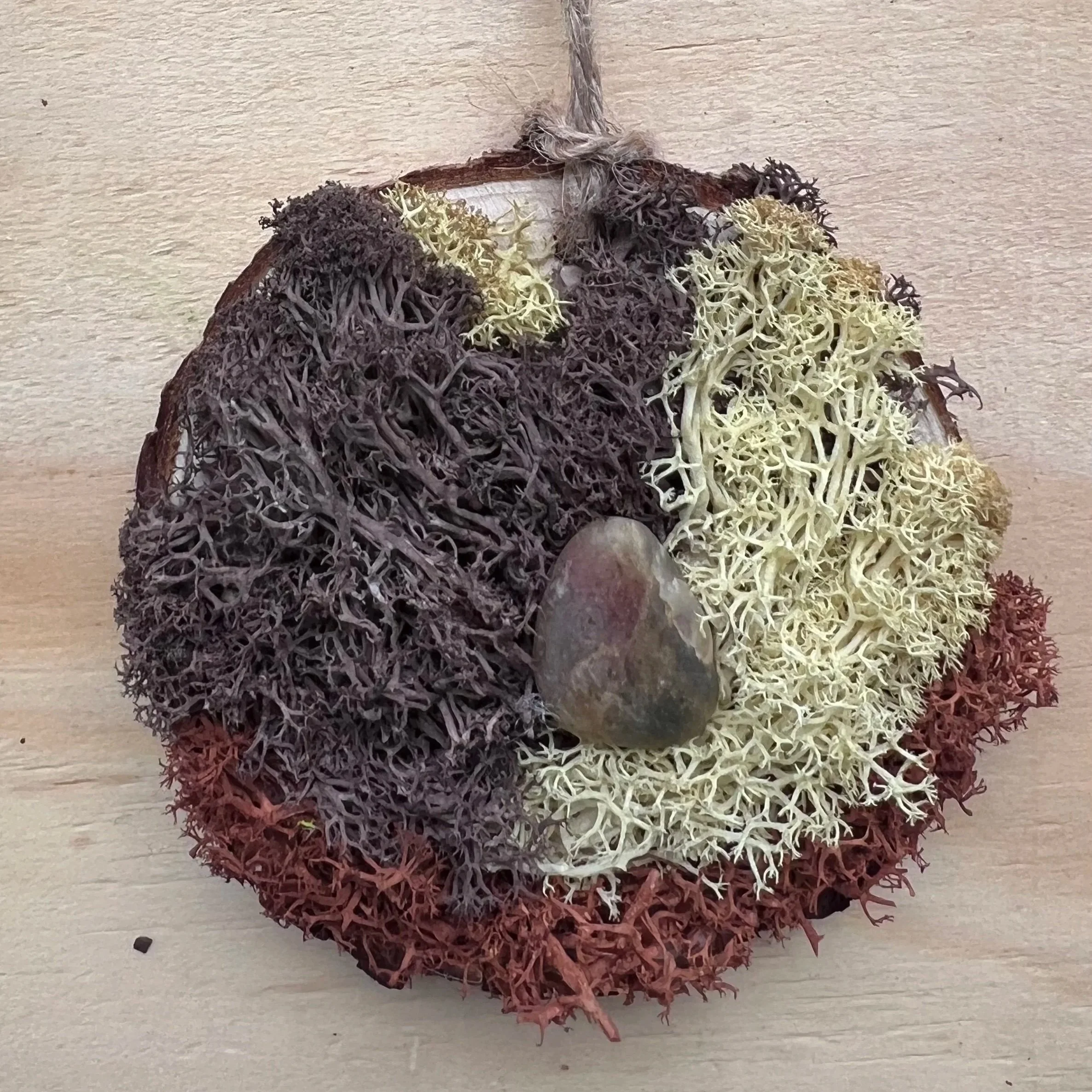 Moss Art Ornament - Autumn Stone