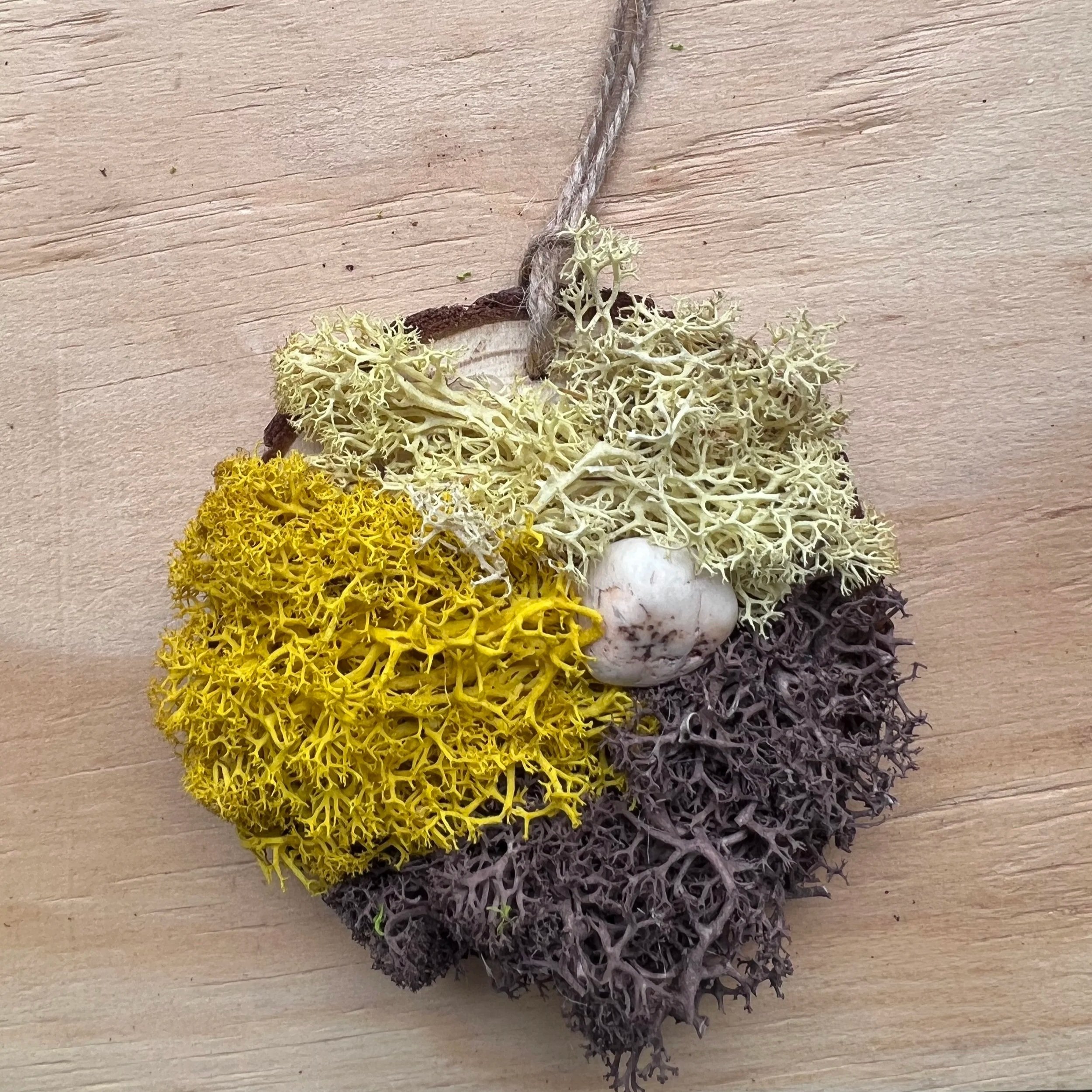 Moss Art Ornament - Warm Winter + Stone