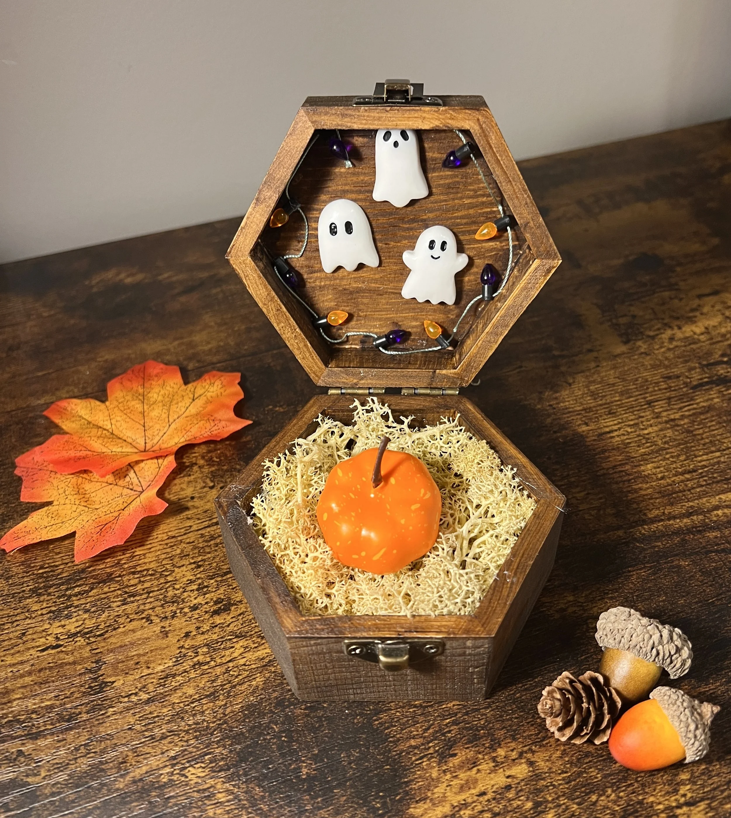 A Ghostly Gathering | Handmade Halloween Ghost Mini Diorama Box | Little Worlds Collection