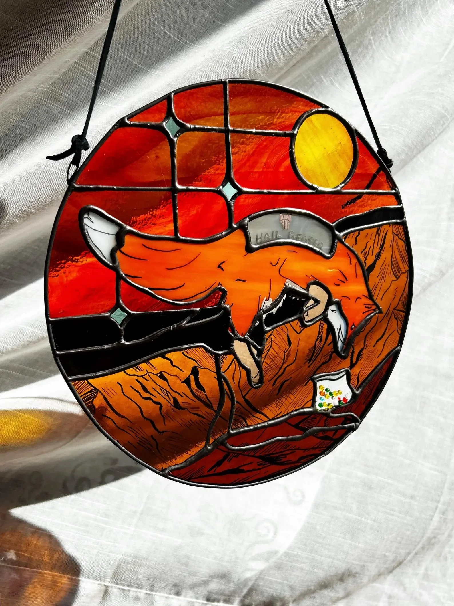 Red Rising Stained Glass | Stained Glass Sophocles | Red Rising Inspired Stained Glass Art