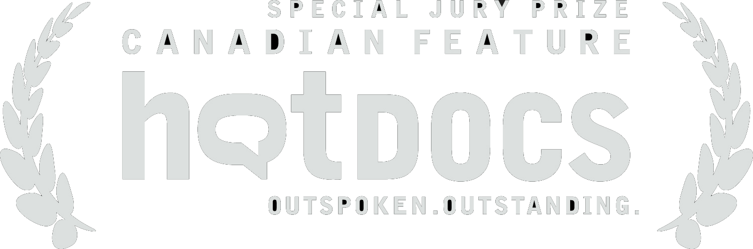 Hótocs logo with text indicating a special jury prize for a Canadian feature and the tagline "Outspoken. Outstanding." Flanked by stylized laurel branches on each side.