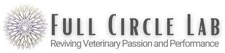 Full Circle Lab logo with a circular floral design and the tagline 'Reviving Veterinary Passion and Performance'.