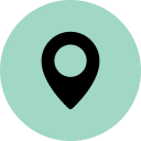 Map pin icon with a circular background