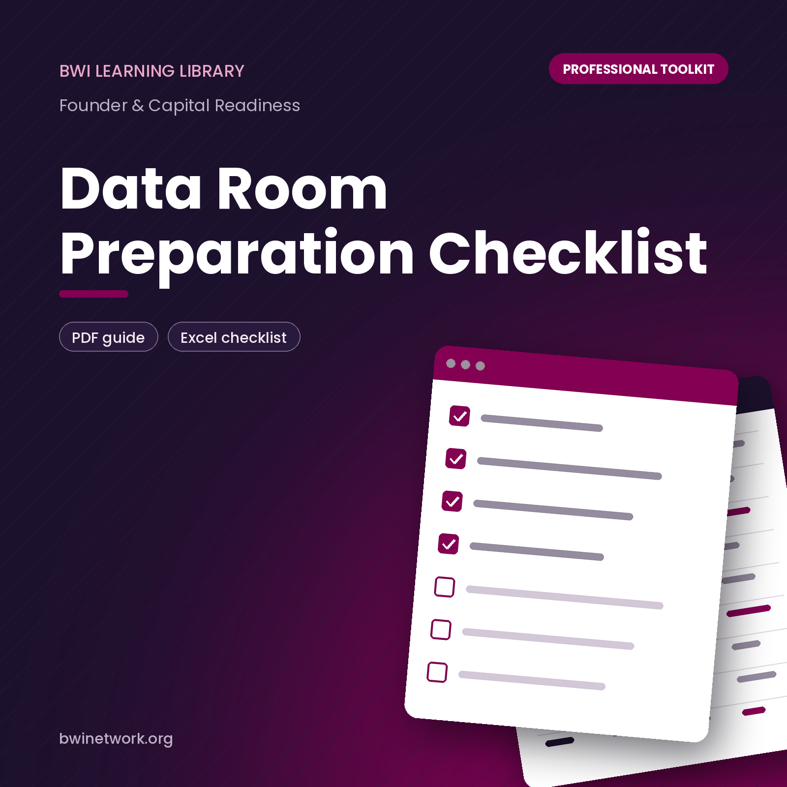 Data room preparation checklists