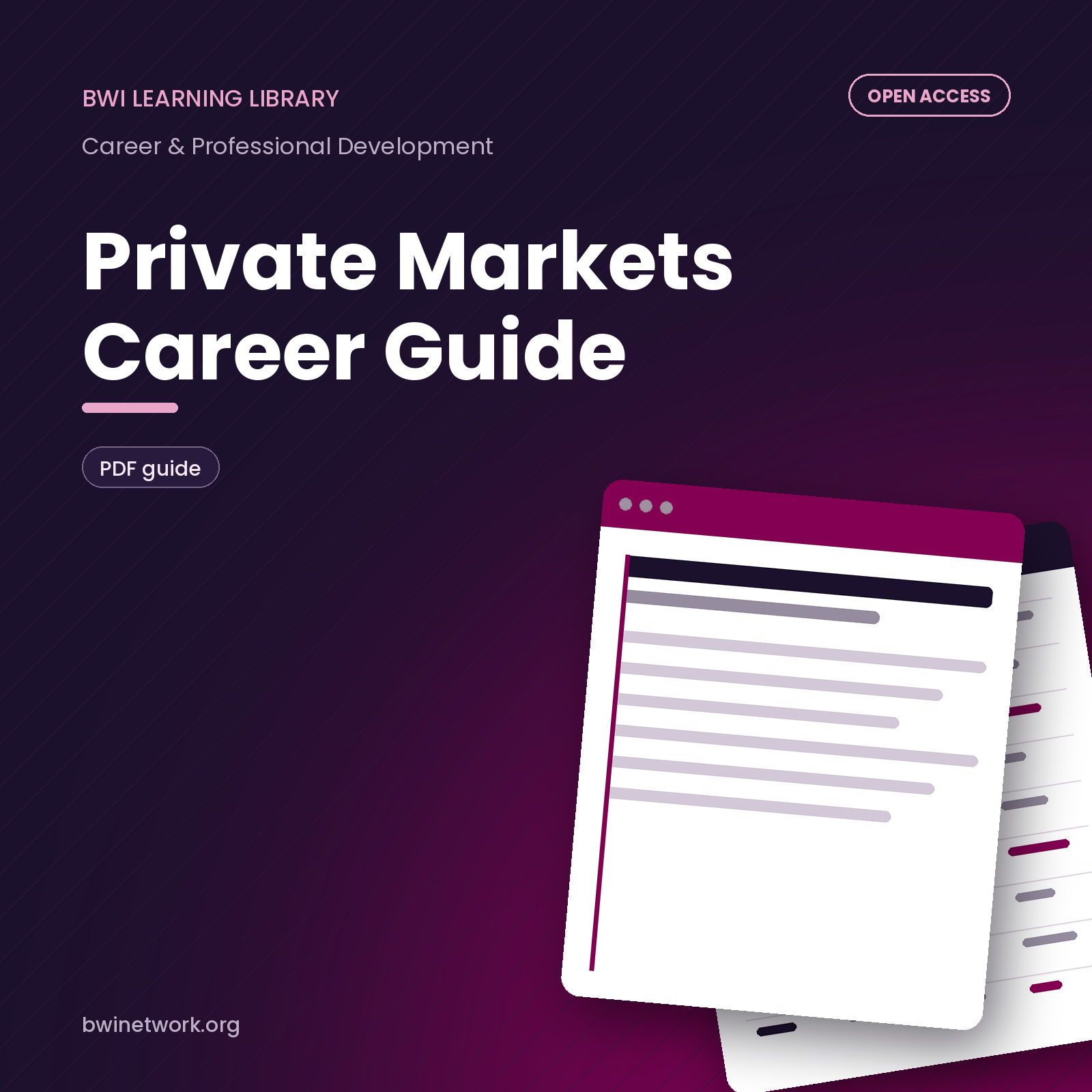 Private markets career guides
