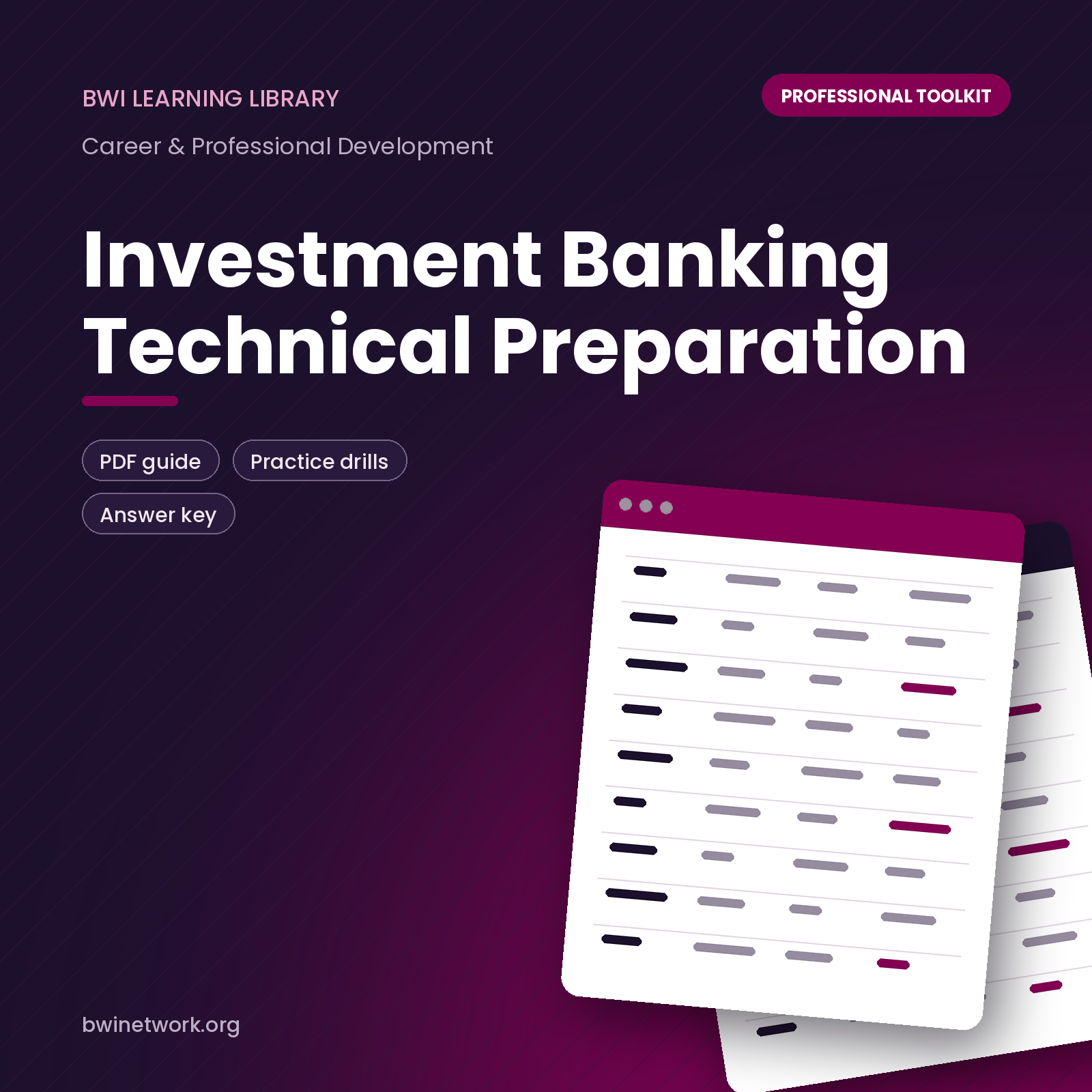 Investment banking technical preparation