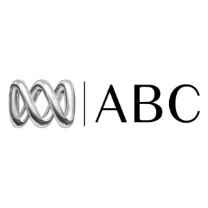 Australian Broadcasting Corporation logo in silver and black.