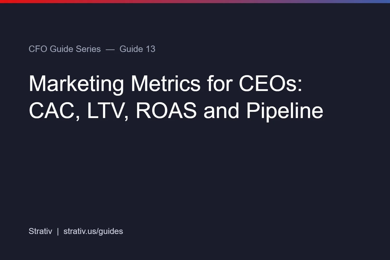 Marketing Metrics for CEOs: CAC, LTV, ROAS and Pipeline