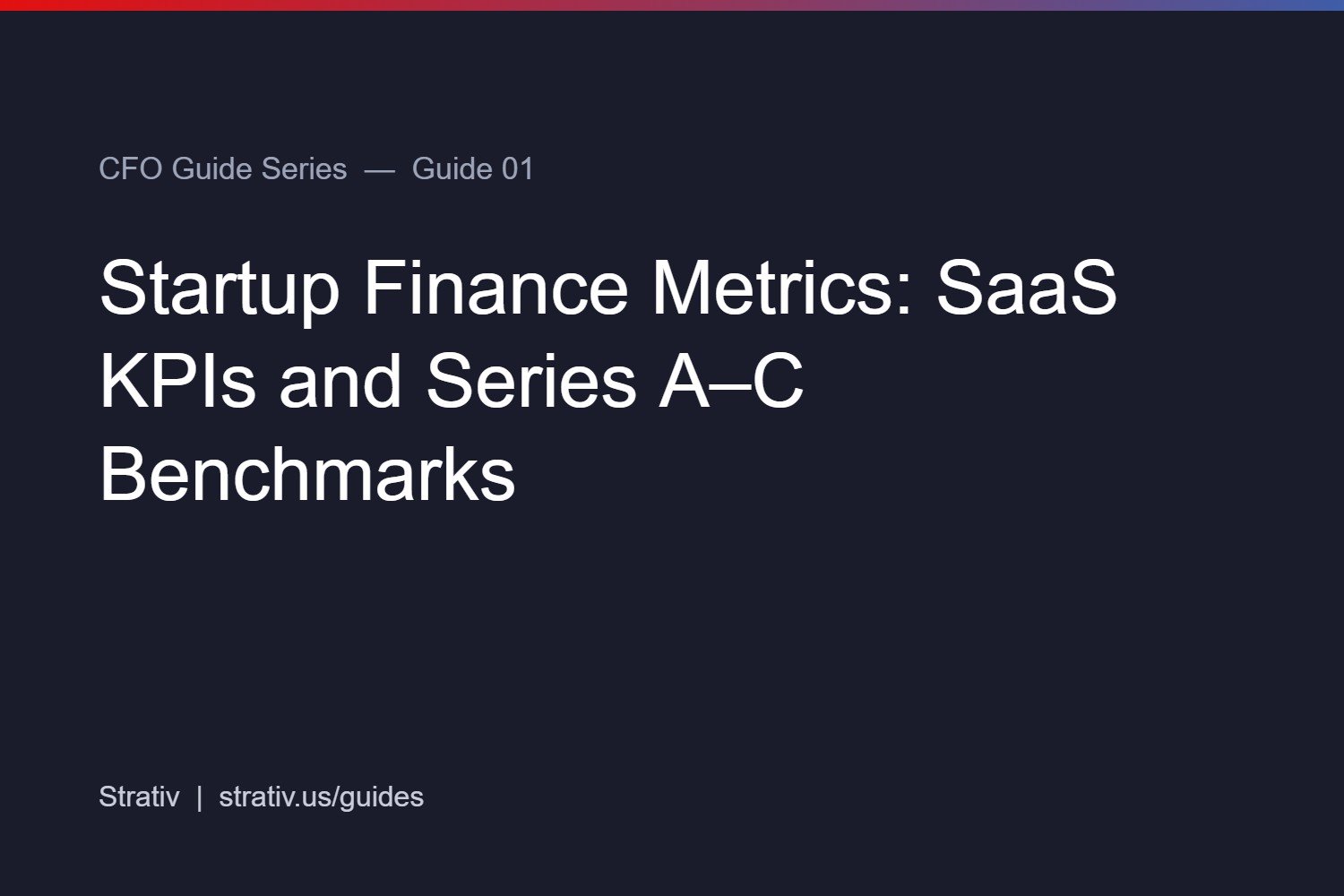 Startup Finance Metrics: SaaS KPIs and Series A–C Benchmarks