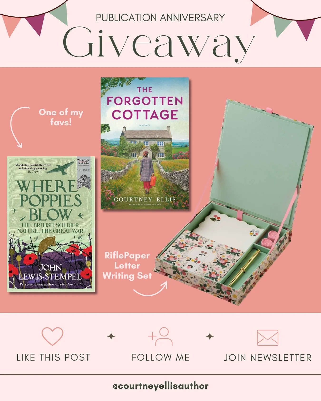 (Closed) GIVEAWAY 🌸

This August marks 4 years since my debut novel was published, and 3 since THE FORGOTTEN COTTAGE hit shelves. (That is honestly insane!) I love any excuse to give gifts, so I&rsquo;ve put together this giveaway in celebration of 