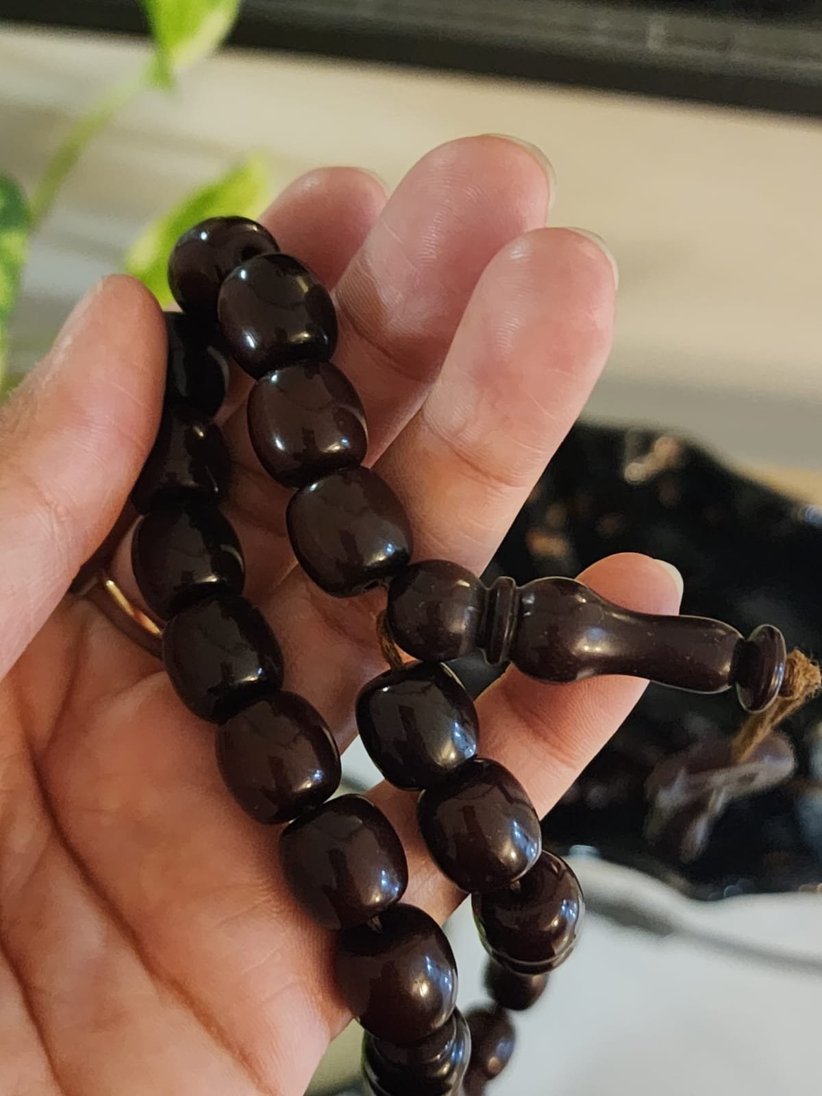 Elegant Wooden Look Tasbih Prayer Beads