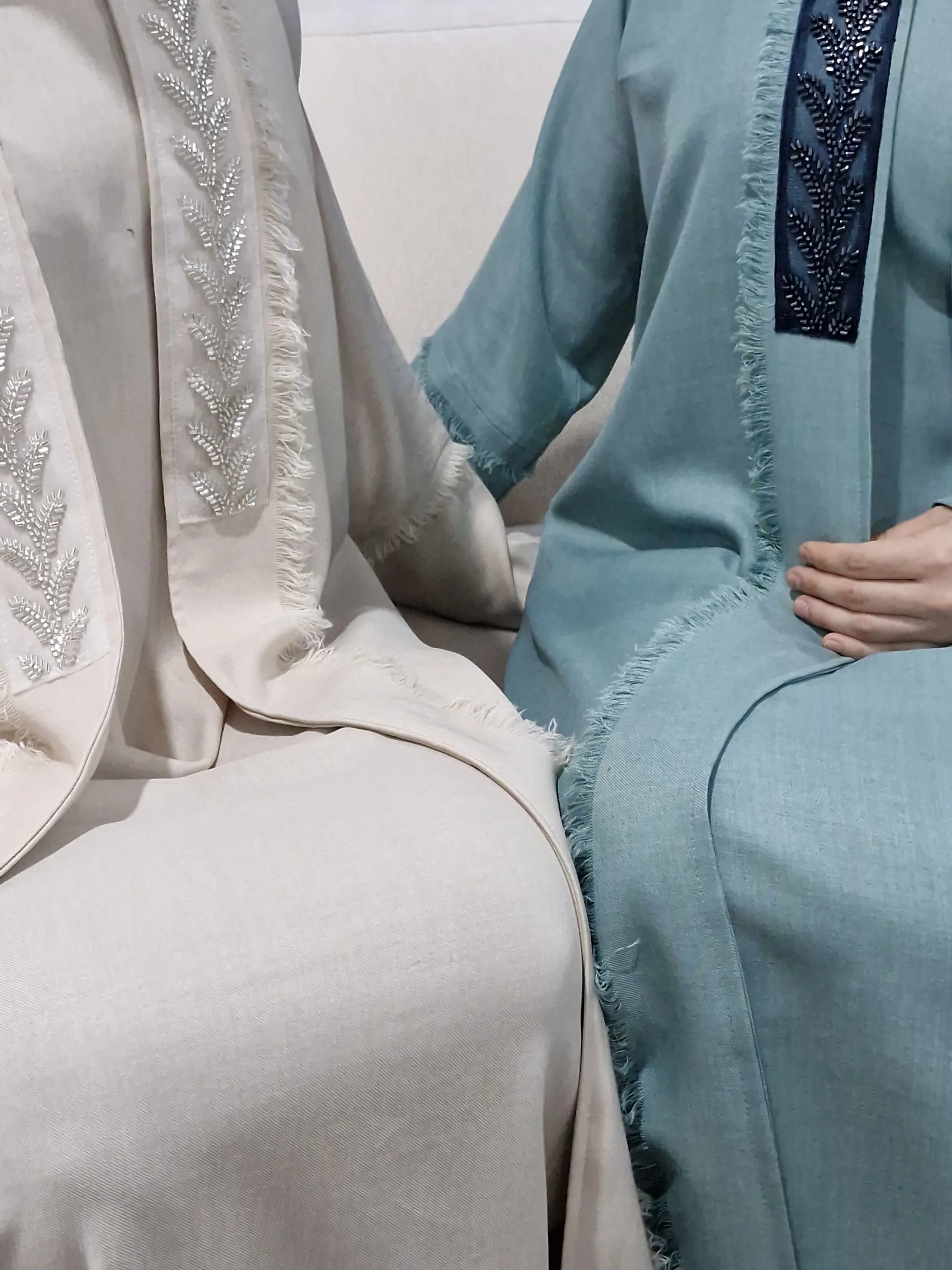 Embellished Eid Linen Abaya