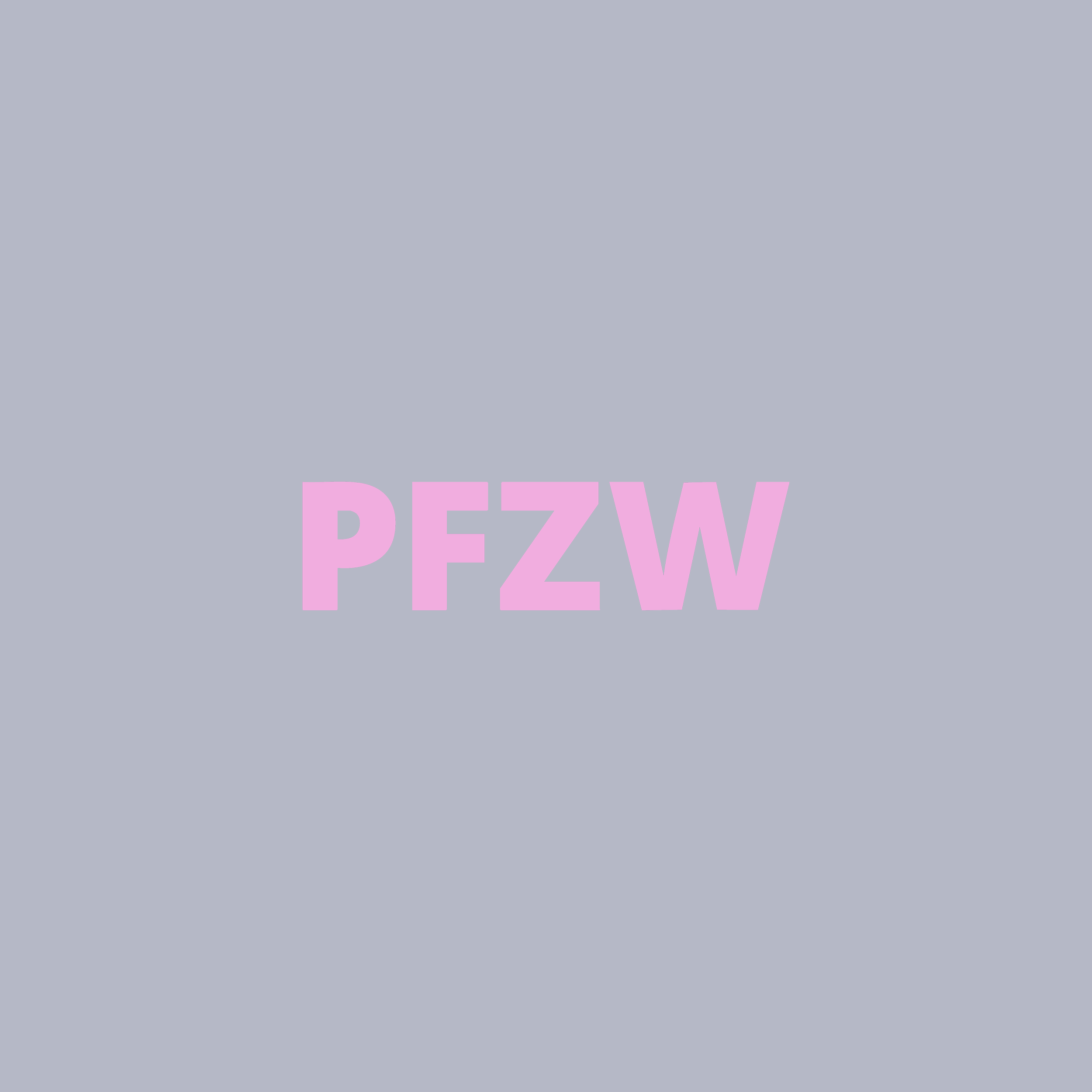 Purple text reading 'PFZW' on a dark blue background.