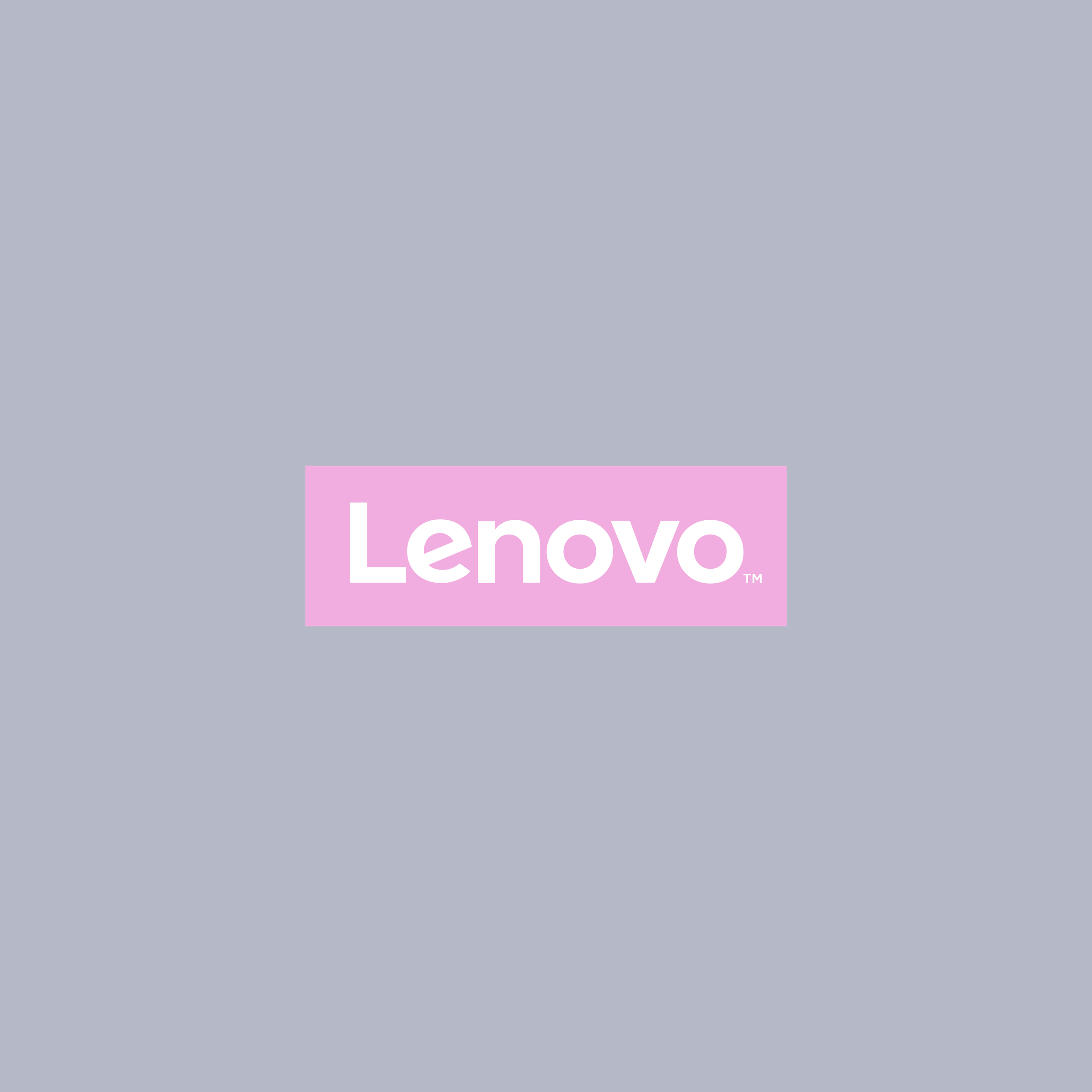 Lenovo logo on a dark blue background with a pink rectangle behind the text.