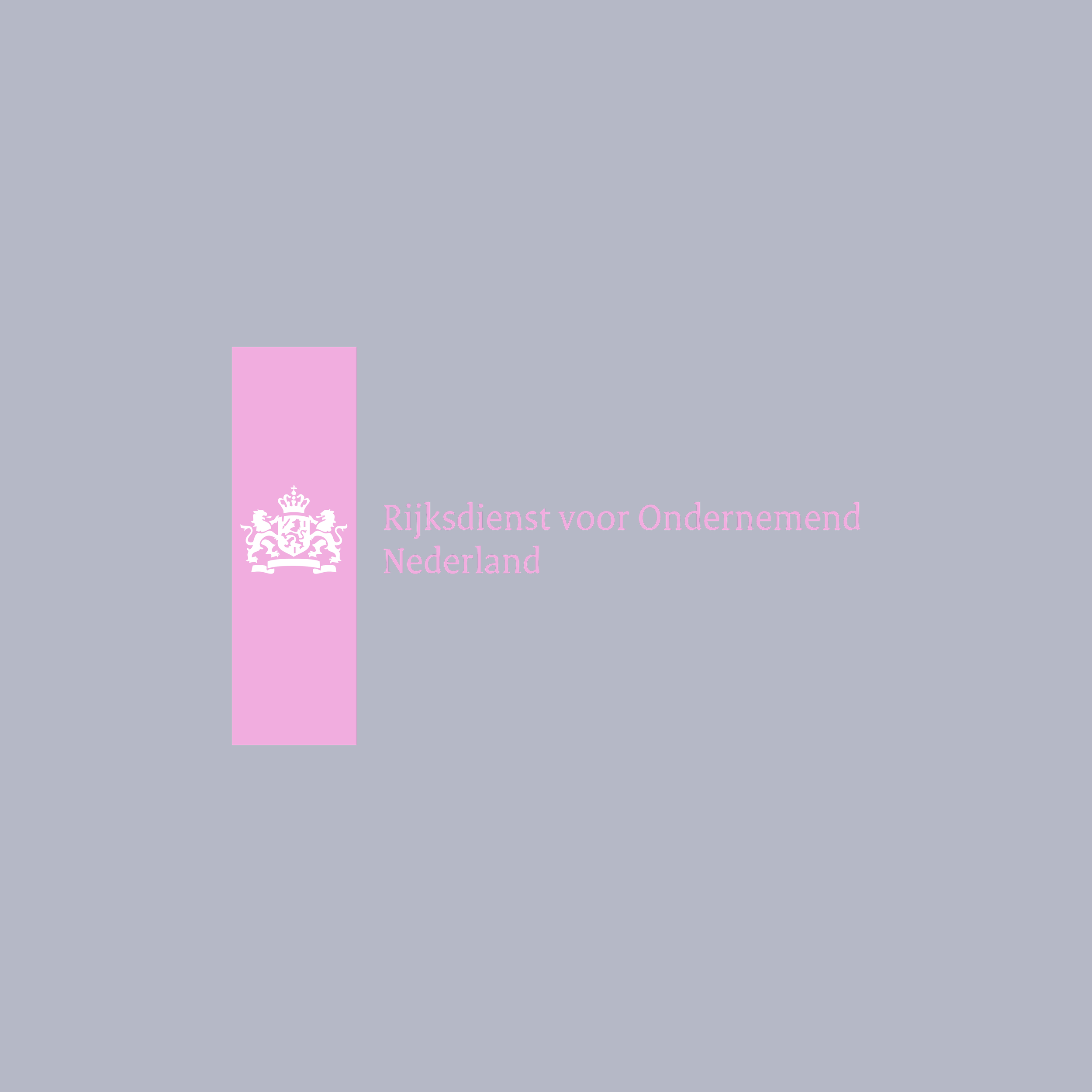 Cover of a report from the Netherlands government titled 'Rijksdienst voor Ondernemend Nederland' with a purple crown emblem on a pink rectangle against a dark blue background.