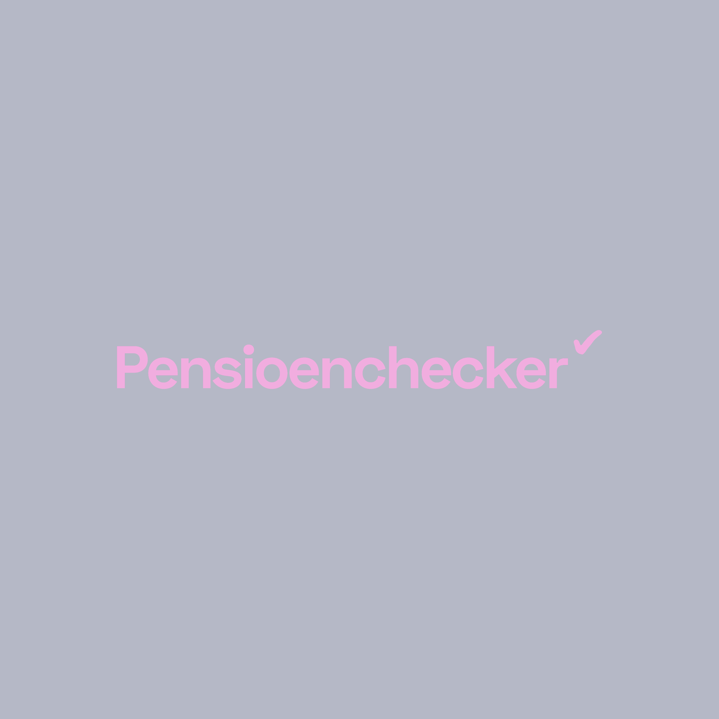 The logo of Pensionchecker with purple text on a dark blue background.