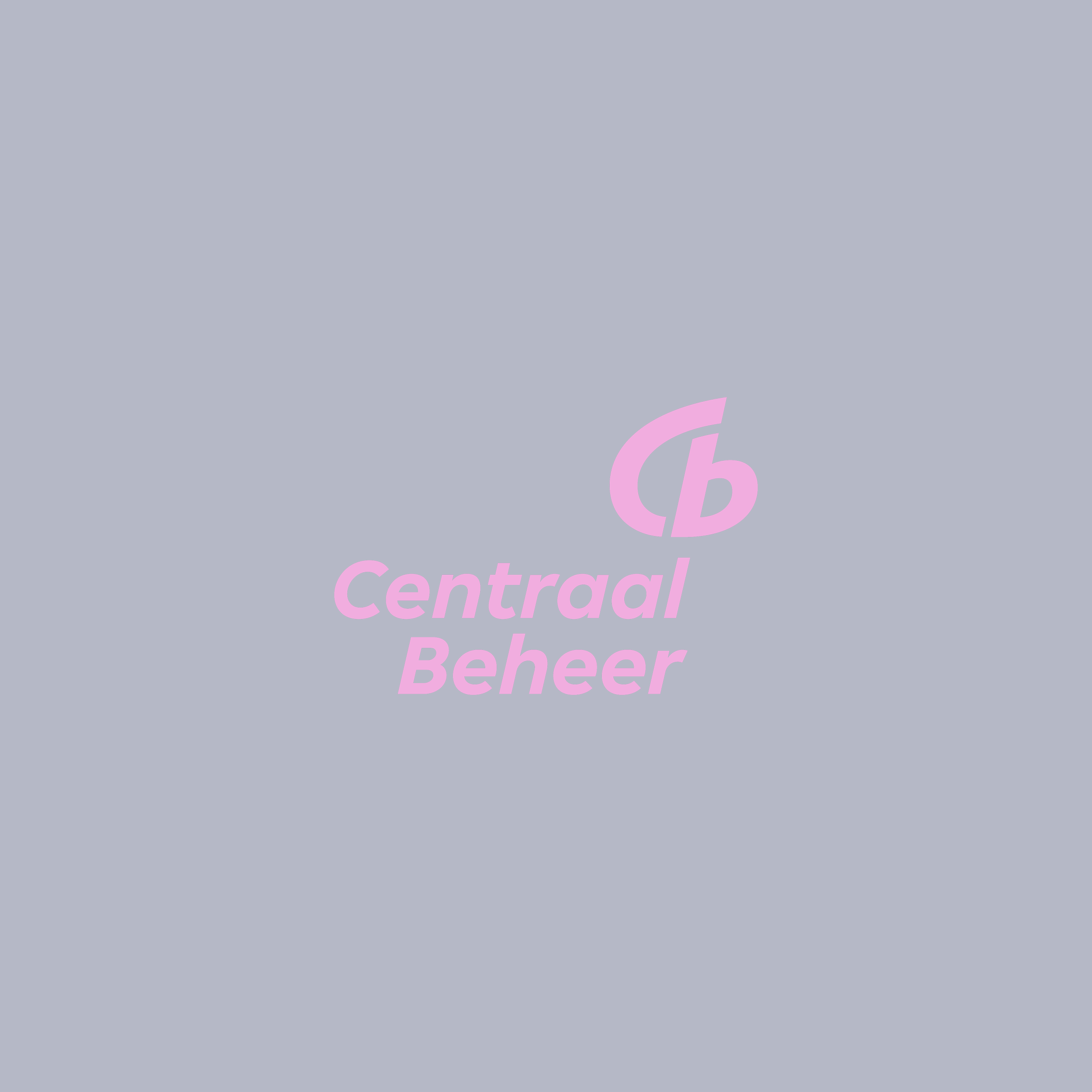 Creative logo with circular symbol and the words "Central Beheer" in purple on a dark blue background.