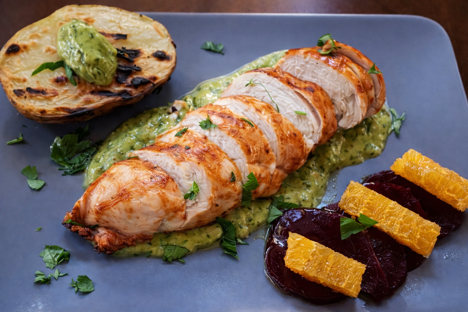 Κοτοπουλο με πεστο μαιντανου