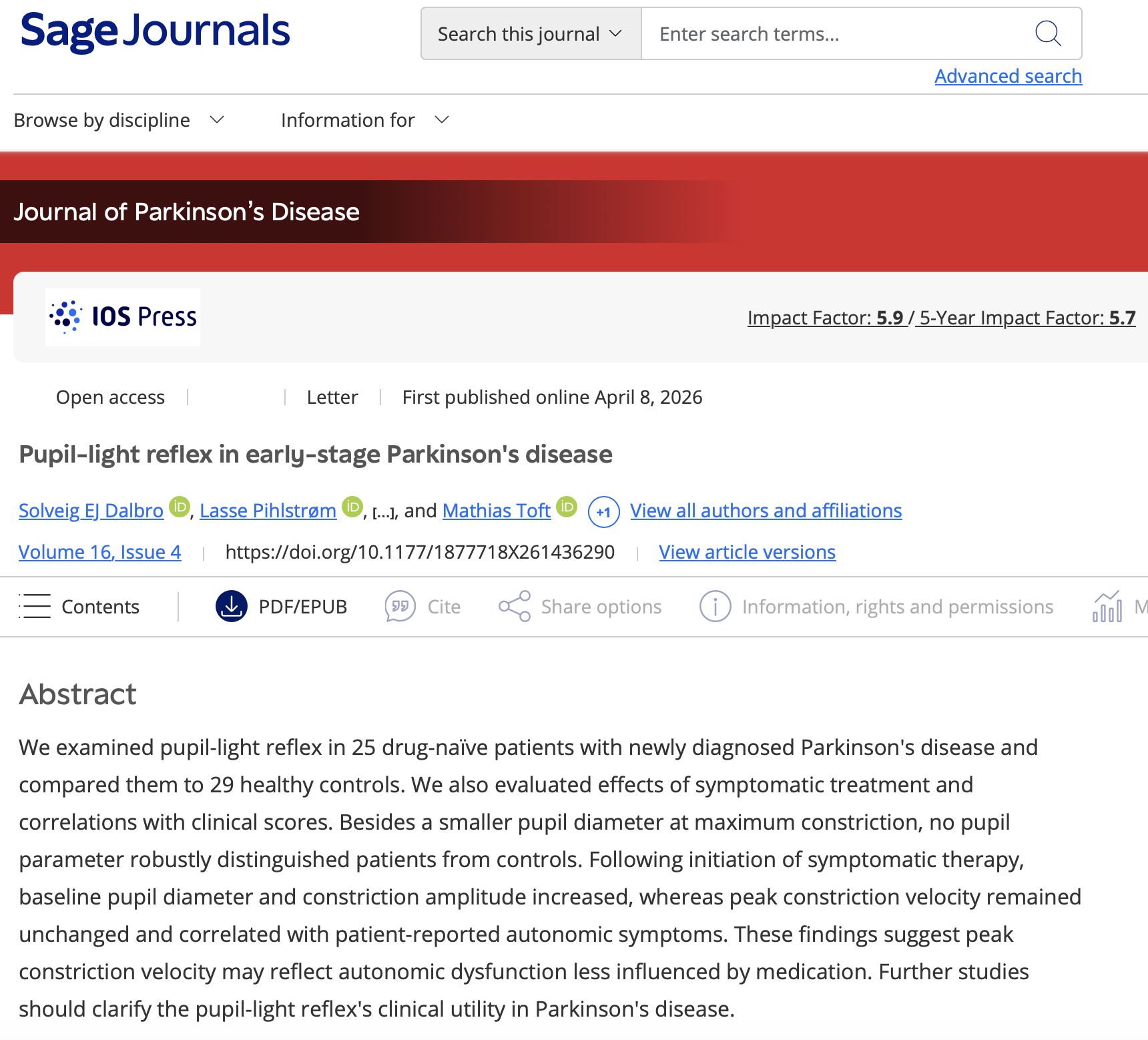 New Study Highlights BulbiCAM’s Potential in Parkinson’s Disease Monitoring