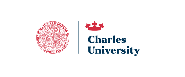 Charles University logo with a red seal and a red crown above the university name.